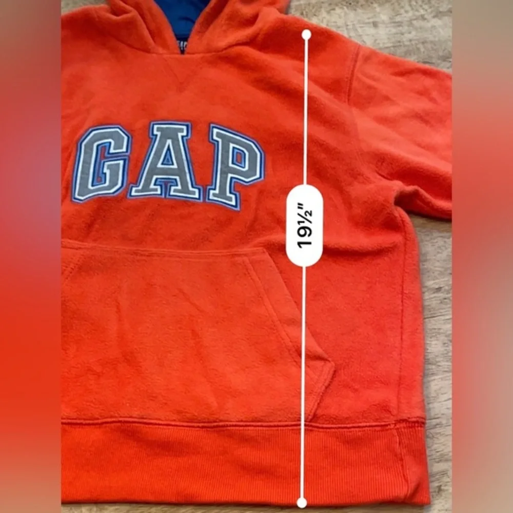Vintage Gap Kids‎ Unisex Youth S (6-7) Orange Long Sleeve Graphic Hoodie